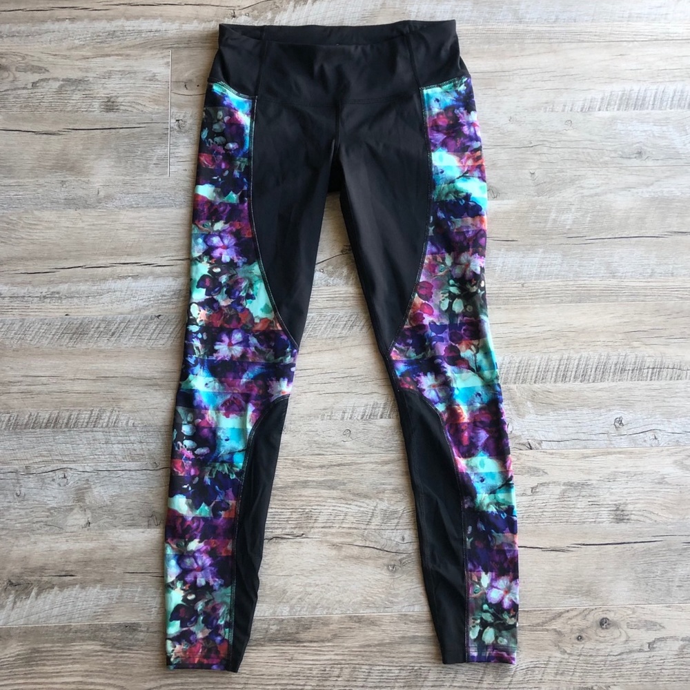 Athleta Floral And Mesh Leggings